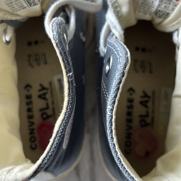 COMME DES GARCONS PLAY x Converse Unisex Chuck Taylor High Top Sneakers gray w6 - Picture 11 of 15